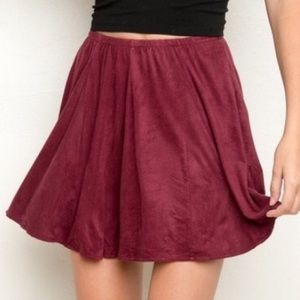 Velvet Maroon Brandy Melville Skirt